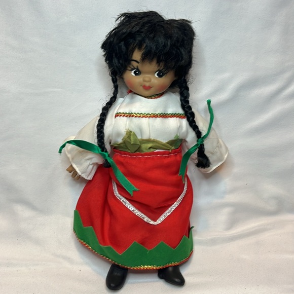 Vintage Cloth Doll Rubber Face Ethnic Mexican Dress Boy Mariachi Girl Dancer - Picture 3 of 6